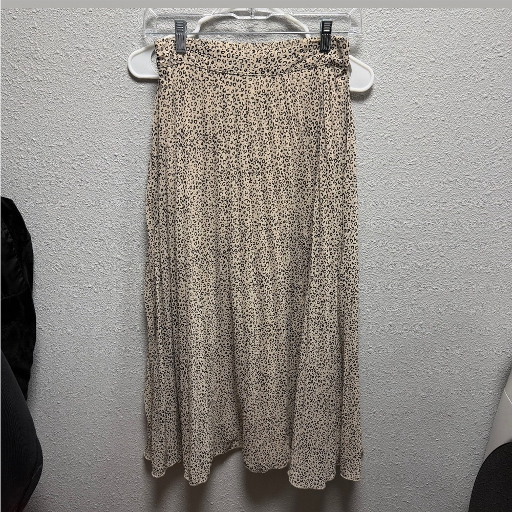 Japna Cream and Black A-Line Skirt